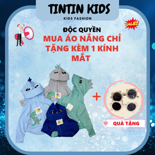 Áo nắng dáng ngắn thông hơi hình khủng long cho bé gái, bé trai 7-23kg [SH70 kèm kính]