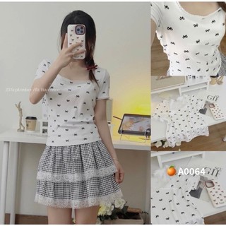 Áo thun nữ đính nơ cổ ren tiểu thư điệu đẹp nữ tính hottrend