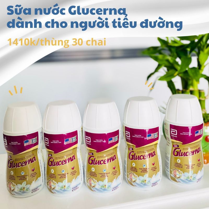 Sữa nước Glucerna dành cho người bị tiểu đường Glucerna Abbott 220ml/chai (1 lốc 6 chai, 1 thùng 30 