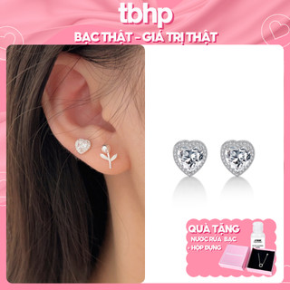 Khuyên tai bạc nữ 925 trái tim tbhp love collier silver earrings - mã tsjb35
