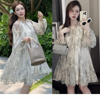 Váy Babydol In Hoa HIBEESTORE, Váy Chất Liệu Vải Tơ Cao Cấp Đi Biển Đi Du Lịch Nhẹ Nhàng Siêu Xinh NT22NT66545