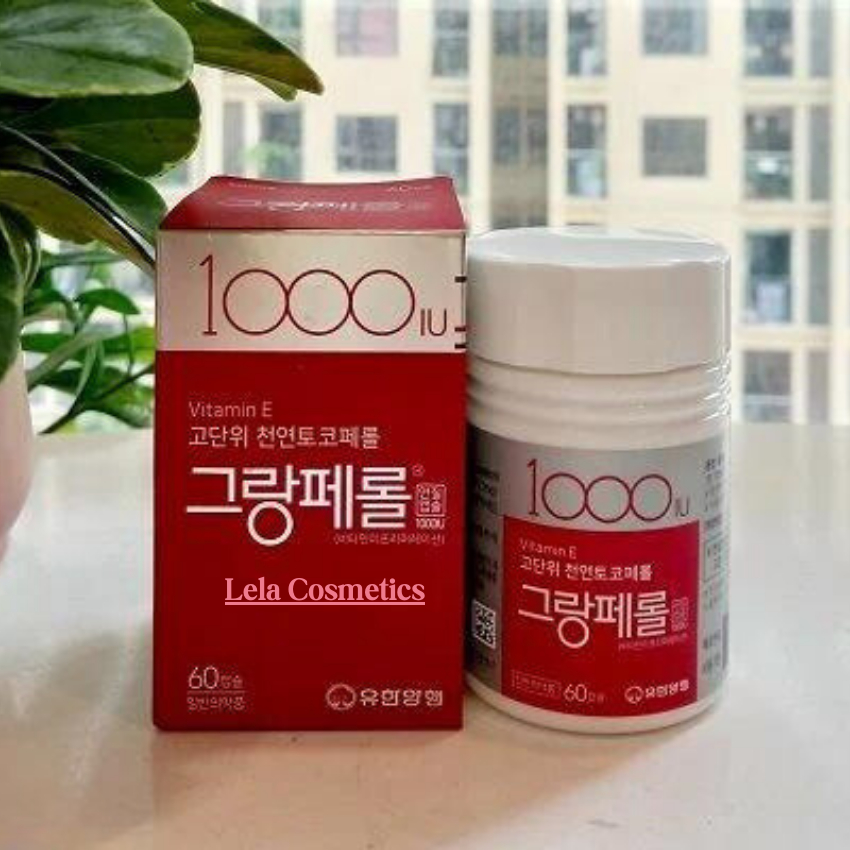 Viên Uống Vitamin E 1000IU GC Hàn Quốc Lọ 60 Viên, Giúp Đẹp Da Chống Lão Hoá, Cải Thiện Nội Tiết