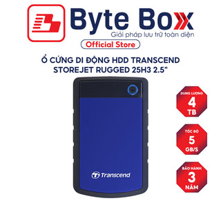 Ổ cứng di động hdd transcend storejet rugged 25h3 2.5" 1tb/2tb/4tb 5gbps bảo hành 3 năm