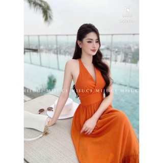 Đầm Lụa Ý Có Mút Thời Trang Thiết Kế Nữ - Đầm Dài Xòe Cổ Chữ V Sát Nách Nhẹ Nhàng Nữ Tính
