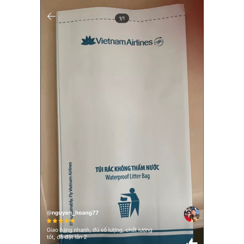 set 50c TÚI RÁC CHỐNG THẤM HÀNG KHÔNG Pe
