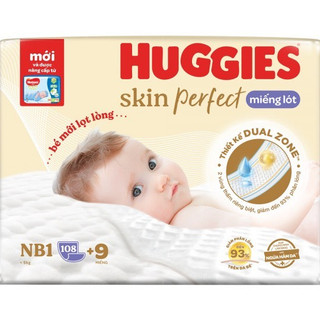 (Mẫu Mới) Miếng Lót Cho Bé Sơ Sinh Huggies Dry Newborn 1-108 (Tặng 9 Miếng)