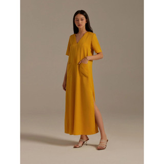 Đầm lụa dài xẻ một bên ta Mauve Pocket Dress (màu/size hết hàng không restock)