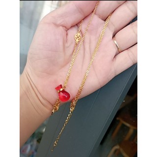 DÂY CHUYỀN TITAN HỒ LÔ ĐỎ ĐỒNG TIỀN MAY MẮN