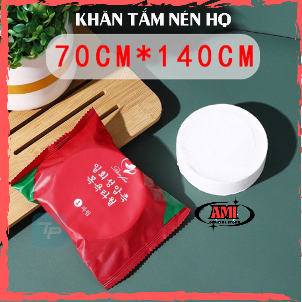 Khăn tắm nén du lịch kích thước 140x70cm dùng 1 lần cotton tiện lợi -Khăn tắm nén khách sạn AMI