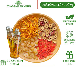 Trà đông trùng 4 vị thảo mộc (Gói Lẻ), Thanh lọc, chống lão hóa, giảm nếp nhăn