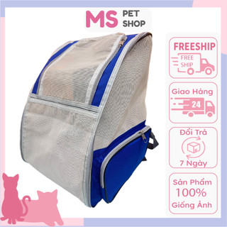 Balo cho chó mèo vải lưới - balo vận chuyển chó mèo phản quang size lớn - mspetshop official store