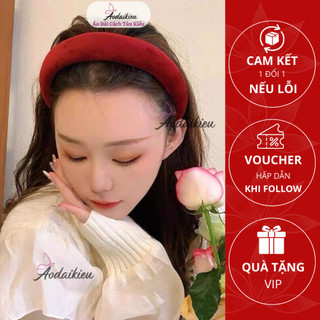 Mấn cài tóc, băng đô bờm kết hợp áo dài nữ chất Nhung mịn A65 Áo Dài Cách Tân Kiều