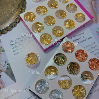 Set Giấy Bạc,Giấy Nhún 4Màu Làm Nail