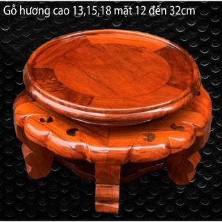 Đế tròn kê bát hương kỷ váy gỗ Hương đôn gỗ chân cao 13-18cm