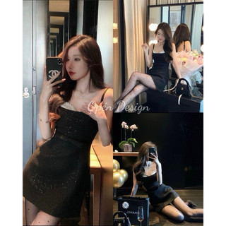 VÁY/ĐẦM 2 DÂY DẠ KIM TUYẾN PHA TRẮNG DÂY ĐÁ SANG CHẢNH(G73)