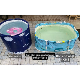 Bồn tắm gấp gọn tự bung tặng kèm 300g lá tắm Dao Đỏ
