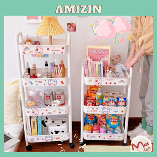 Kệ để đựng đồ đa năng (loại 1 ) 3 - 4 tầng có bánh xe có Sticker Chất Lượng