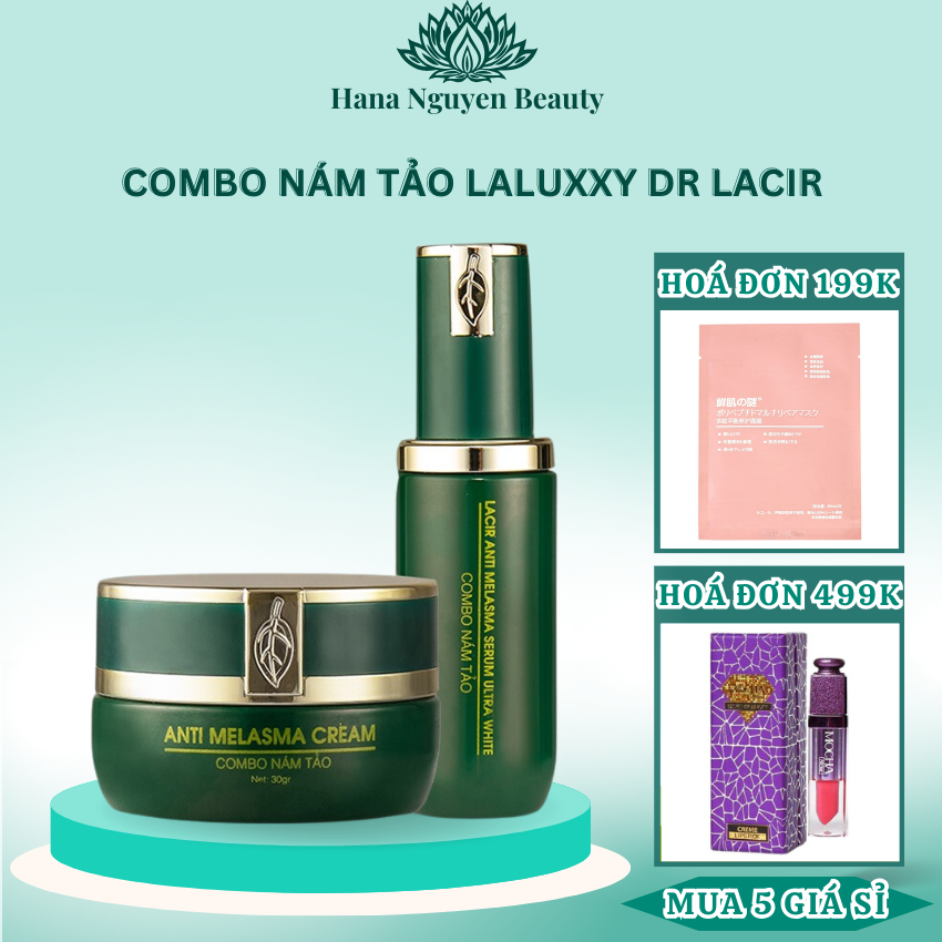 Combo nám tảo Laluxxy Dr Lacir giúp giảm thâm nám tàn nhang ( Serum + Kem)