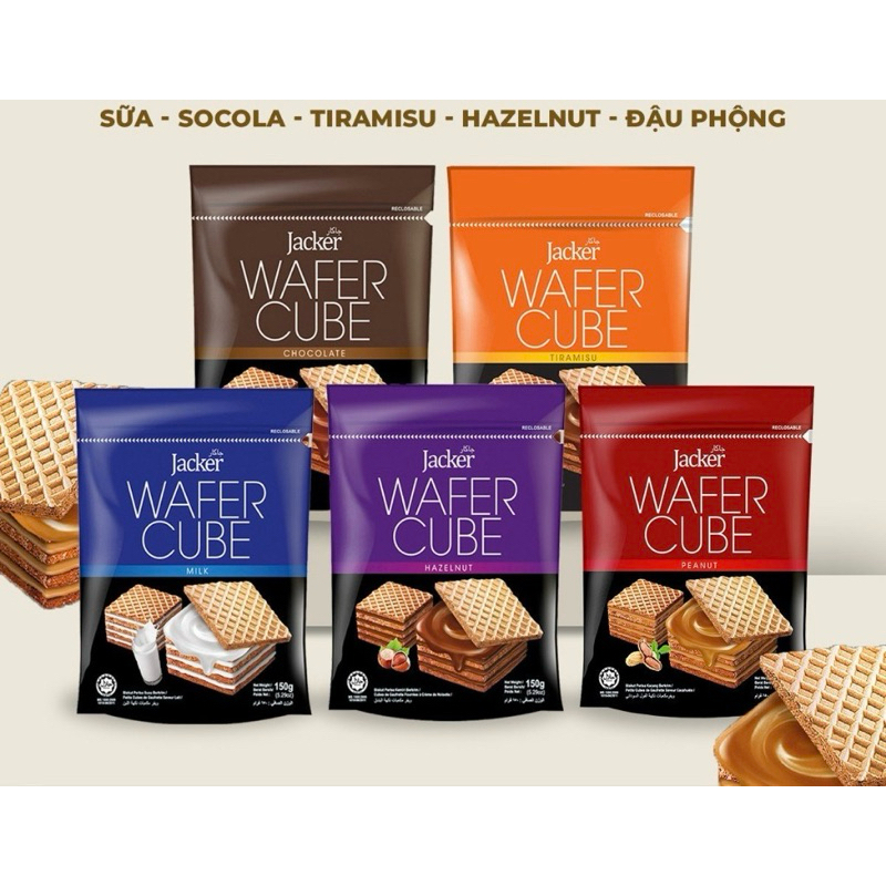 ( date 3/25) Bánh Xốp Wafer Cube Jacker Gói 150G