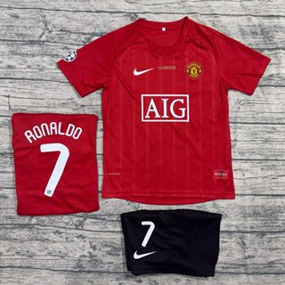QUẦN ÁO BÓNG ĐÁ TRẺ EM CÂU LẠC BỘ MANCHESTER UNITED - BẢN 2008 IN CR7 - VẢI THÁI CAO CẤP