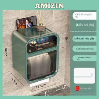 Hộp Đựng Giấy Vệ Sinh 2 Tầng Cao Cấp Hộp Đựng Giấy Hộp Giấy Vệ Sinh Có Kệ Để Điện Thoại(tặng kèm 1 miếng dán)