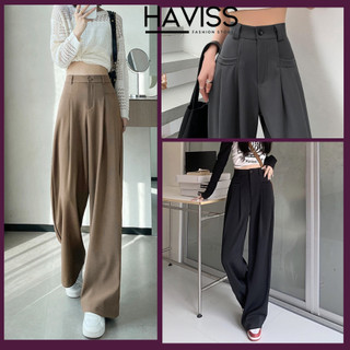 Quần tây ống rộng nữ Haviss dáng đứng dài túi trước xẻ ngang chất Ruby mềm nhiều màu đi học đi làm thời trang công sở nữ