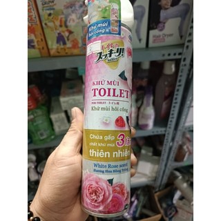 Bình xịt khử mùi toilet Sukkiri hương hoa hồng trắng 320ml