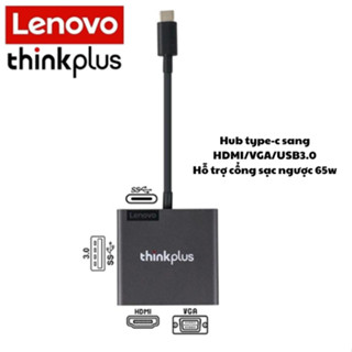 HUB chuyển đổi Lenovo Type C 4 in 1 (Type-c sang HDMI/VGA/USB3.0/Cổng sạc ngược 65w). Hub chuyển đổi Type C 4 trong 1