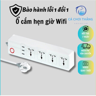 Ổ cắm Wifi Tuya - Điều khiển hẹn giờ, bật tắt qua app dành cho 4 ổ cắm