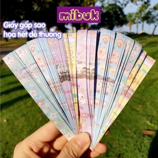 Giấy gấp sao họa tiết dễ thương 42 tờ giấy xếp ngôi sao