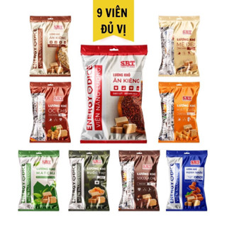 Lương khô gạo lứt ngũ cốc ăn kiêng 13 vị (socola, matcha, mè đen, óc chó, hạt điều, chà bông) SBT gói ~300gr