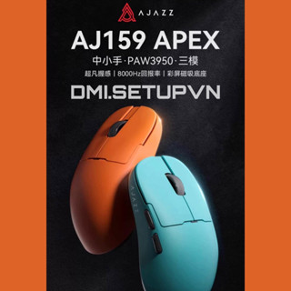 Chuột không dây Ajazz AJ159 - AJ159P-AJ159 Pro-AJ159 Apex | Pixart 3395-3950 | 8000hz | Dock sạc có màn hình và led RGB