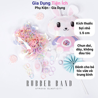 Chun buộc tóc dễ thương dây buộc tóc cao su trong suốt màu kẹo cỡ nhỏ dùng một lần dành cho trẻ em
