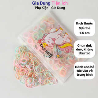 Túi zip dây thun cột tóc,dây chun, dây nịt buộc tóc Unicorn loại siêu dày màu pastel phong cách Hàn Quốc cho bé