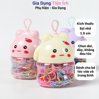 Hộp 400 chun buộc tóc dễ thương dây buộc tóc cỡ nhỏ dùng một lần dành cho trẻ em, dây thun cho bé