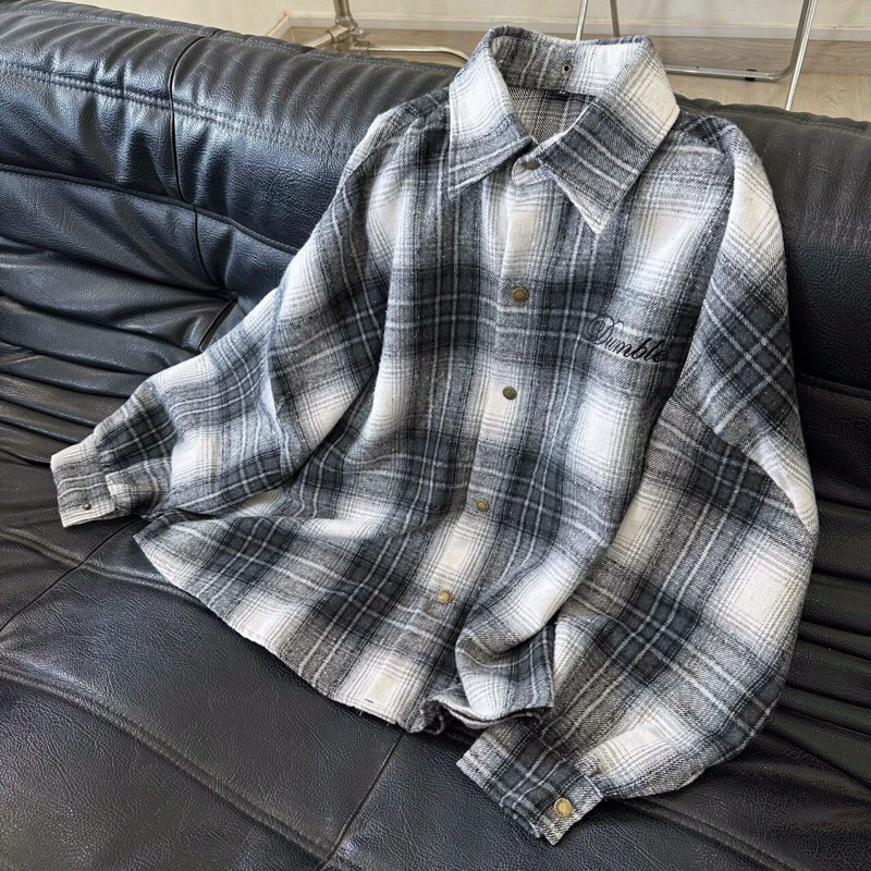 ÁO SƠ MI FLANNEL CARO TAY DÀI FROM RỘNG OVERSIZE - Áo sơ mi unisex nam nữ 45kg-85kg - Homies Saigon | BigBuy360 - bigbuy360.vn