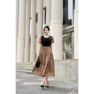 Đầm Nữ MY WAY Đi Chơi Dạo Phố Tay Bồng Xếp Tầng Sang Trọng 1MD02344T - NA0