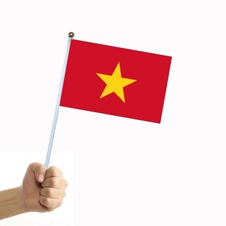 Cờ vẫy khai giảng cờ đỏ sao vàng cầm tay loại vải hàng đẹp cờ việt nam