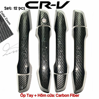 Ốp tay nắm cửa xe CRV 2017 2018 2019 2020 2021 2022 2023 Carbon cao cấp