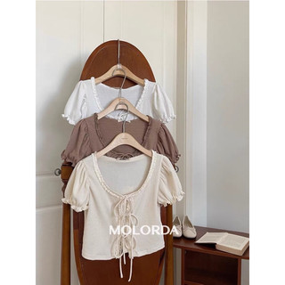 Áo thun cổ viền cột nơ
