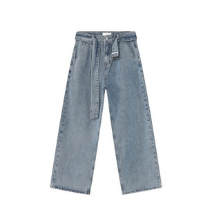 Quần denim baggy jeans rộng-đây thắc lưng-dark blue sand wash qj048
