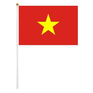 Cờ vẫy khai giảng cờ đỏ sao vàng cầm tay loại vải hàng đẹp cờ việt nam