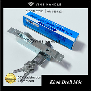 Khóa droll âm móc, khoá đơn móc cửa kéo Đài Loan -Droll 4123 dùng cho cửa lùa Nhôm, Sắt loại tốt
