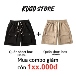 COMBO 2 Quần Short Box v2 KUGO - Quần Short Kaki Túi Hộp Nam Nữ