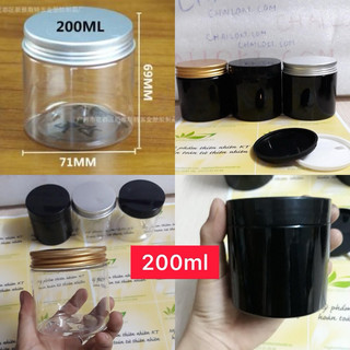 Hủ nhựa pet 200ml trong suốt, hũ nhựa pet đen, Hũ chiết kem dưỡng da
