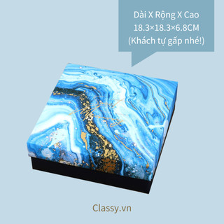 XÉ LẺ túi giấy +Hộp quà lớn +02 Hộp mini quà tặng hoạ tiết đá cẩm thạch, In chữ Only For You phong cách châu Âu (Q296)