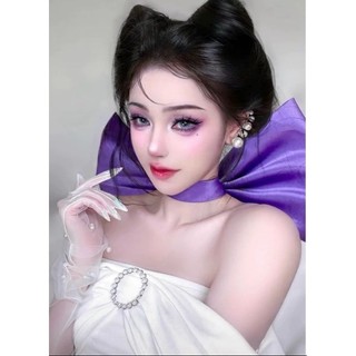Nơ đeo cổ bản to dùng chụp hình, đi tiệc. Nơ tím bản to.