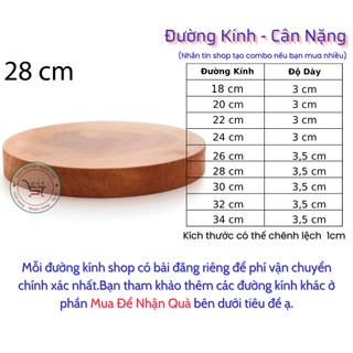 Thớt gỗ tròn có móc treo đường kính 26 và 28 cm món đồ dùng nhà bếp cần thiết cho mọi gia đình