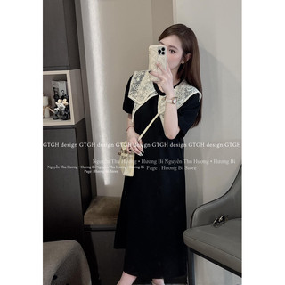 Váy bầu,váy xuông nỉ umi cổ pha ren hàng Qccc qcl1 GT