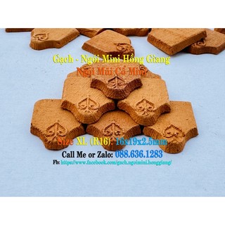 Combo 100 viên Ngói lợp mũi cổ Mini Hồng Giang Size XL (R16), xây nhà mini, mô hình tiểu cảnh, trang trí sân vườn